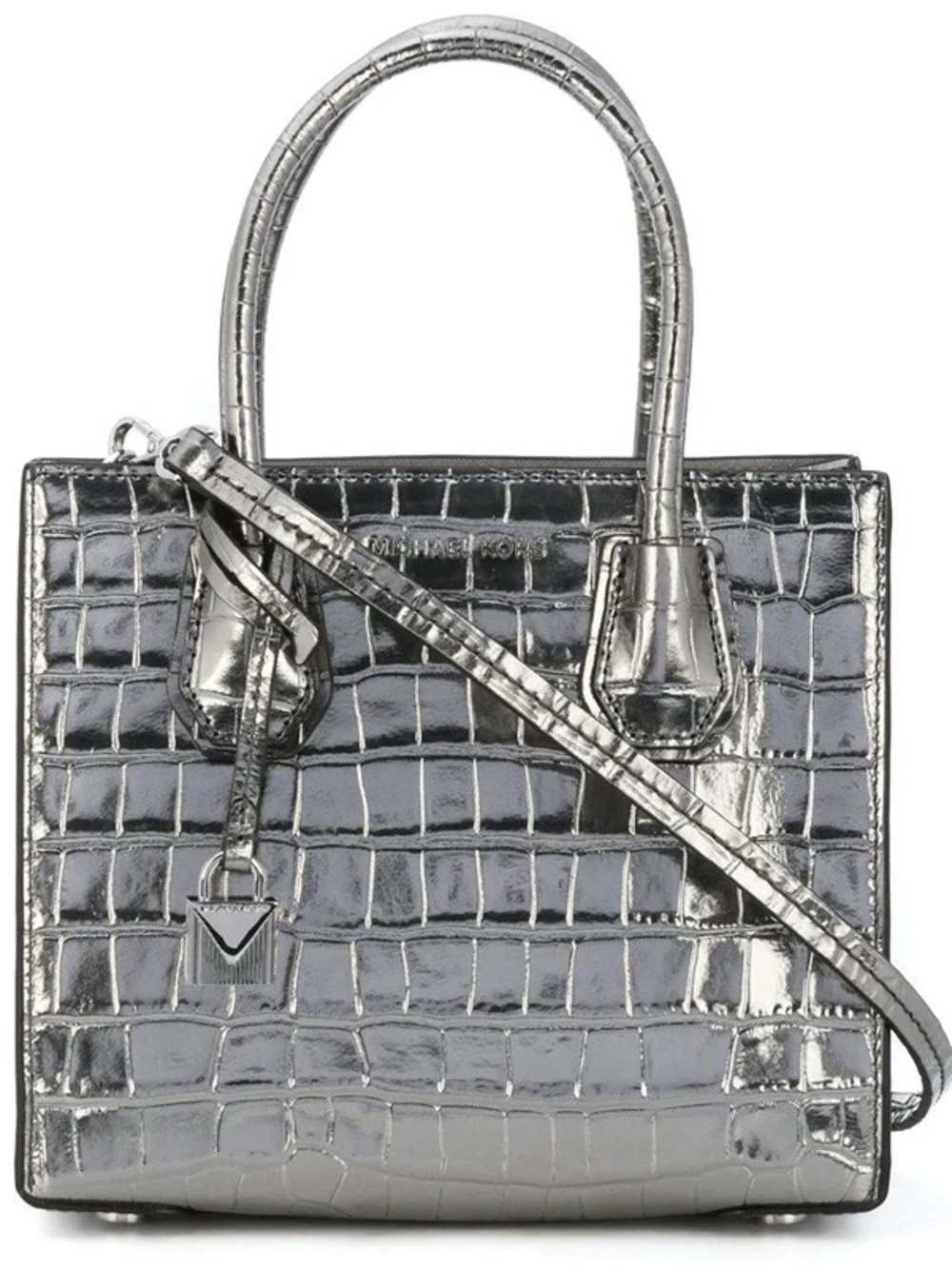 Michael Kors Small Leather Metallic Croc Print Crossbody/Handbag
